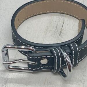 Pet Dog Black Leather Collar